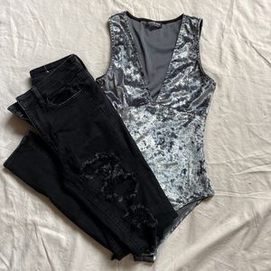 American Eagle Jeans & Fashion Nova Bodysuit Outfit